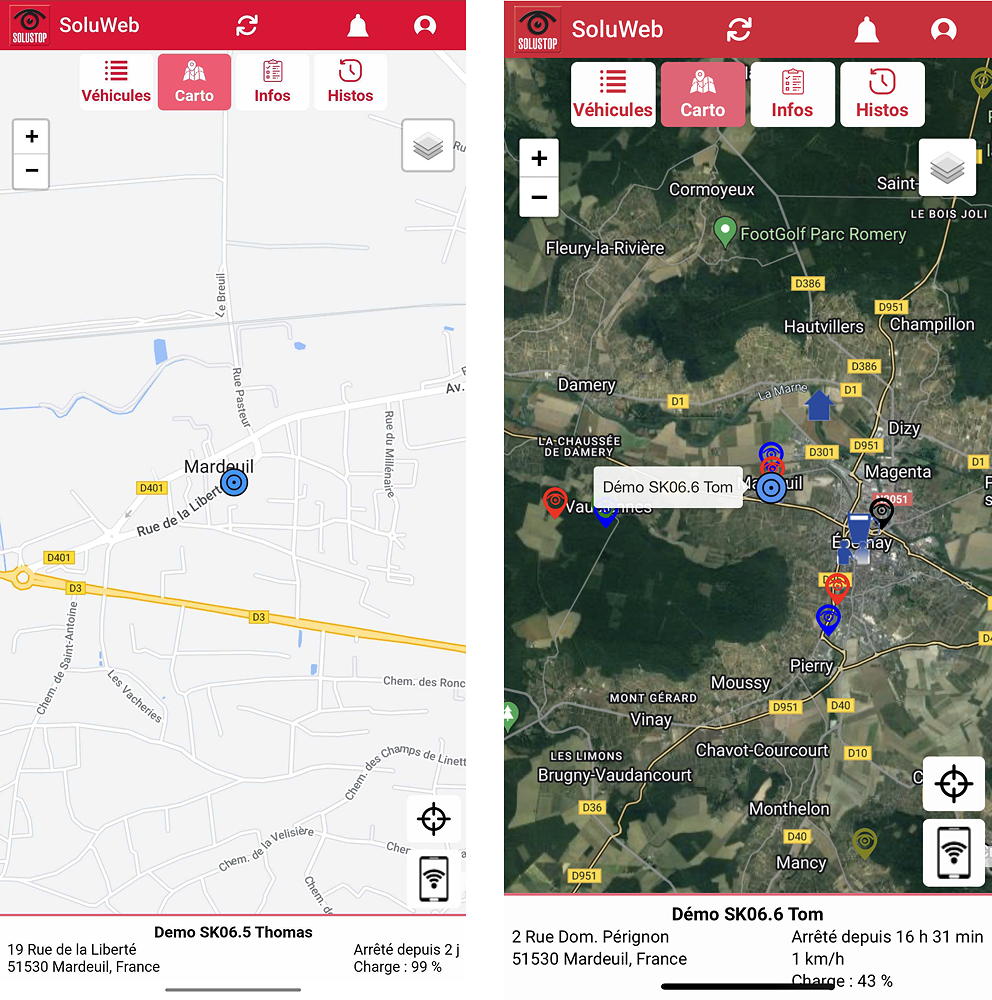 Application SoluWeb pour Android et iOS