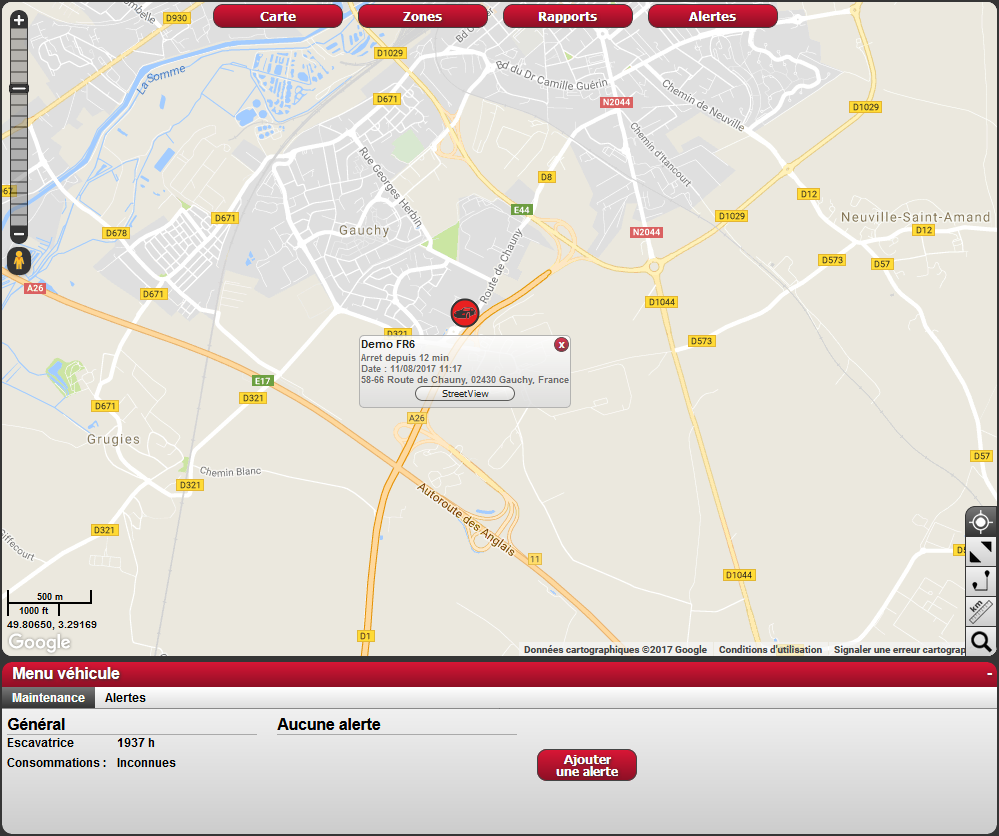 Utilisation de l'horamètre sur la plateforme SoluWeb pour contrôler l'utilisation des accessoires de vos engins de chantier équipés de balises de géolocalisation GPS Solustop
